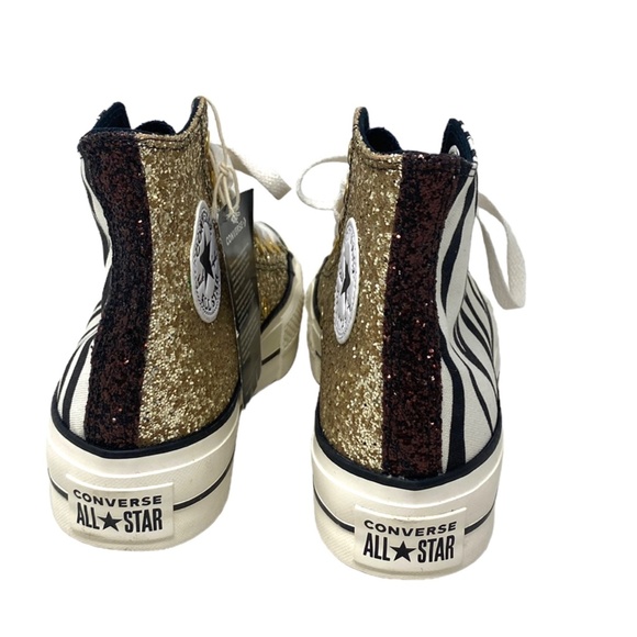 Converse Ctas Lift Platform Zebra Glitter Shoes Women Size Custom 570636C-WWZBYG - Picture 5 of 9